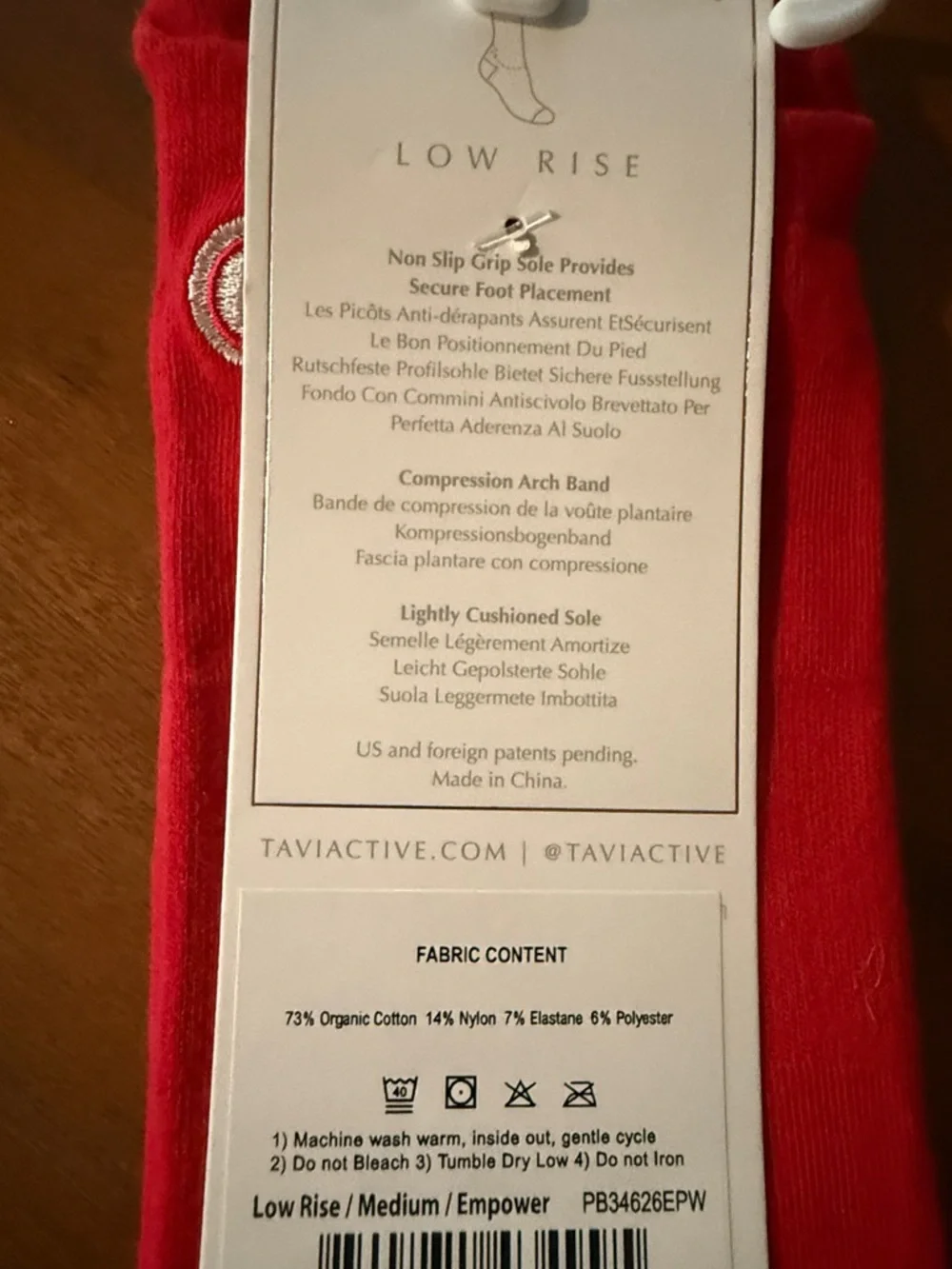 Pure Barre Red Low-Rise Grip Socks - EMPOWER Accent - Picture 4 of 4